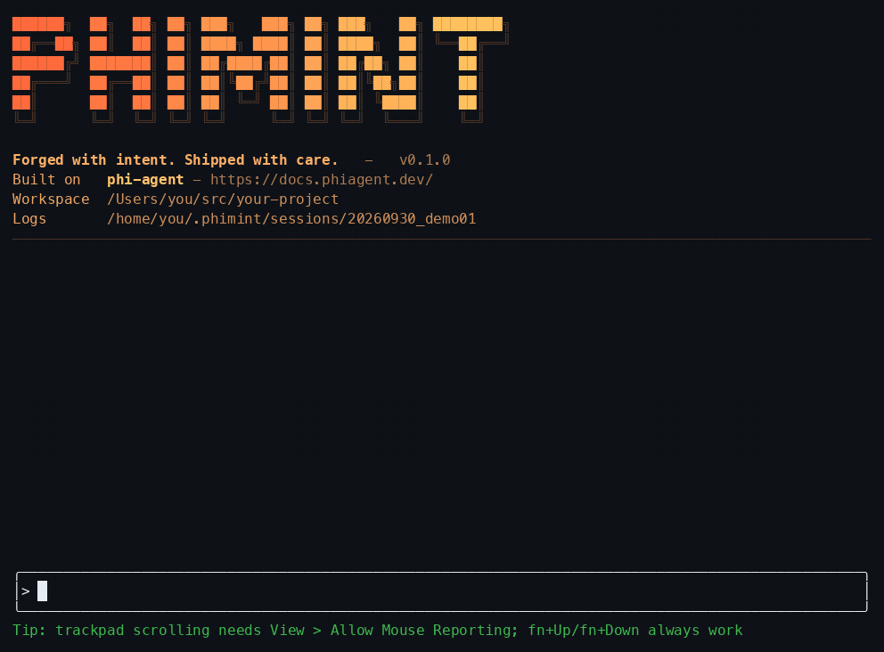 phimint 终端实录：完整编码闭环